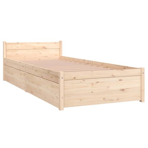 vidaXL Bed Frame with Drawers 75x190 cm Small Single