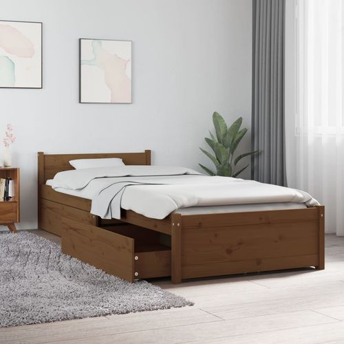 vidaXL Bed Frame with Drawers 75x190 cm Small Single