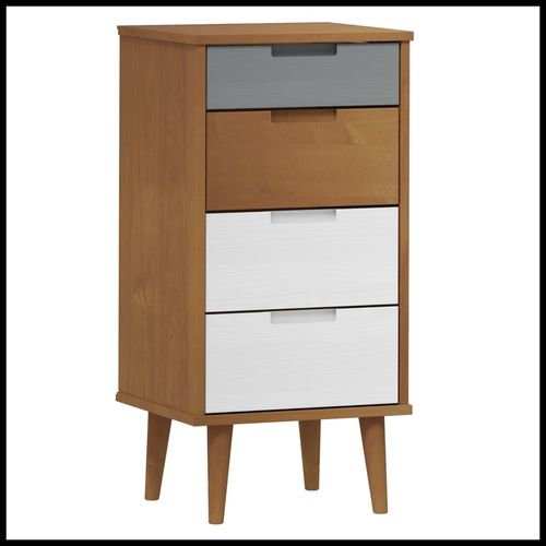 vidaXL Drawer Cabinet MOLDE Brown 40x35x82 cm Solid Wood Pine
