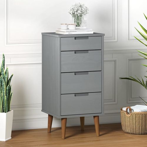 vidaXL Drawer Cabinet MOLDE Brown 40x35x82 cm Solid Wood Pine