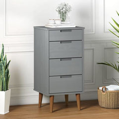 vidaXL Drawer Cabinet MOLDE Brown 40x35x82 cm Solid Wood Pine