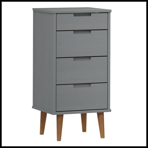 vidaXL Drawer Cabinet MOLDE Brown 40x35x82 cm Solid Wood Pine