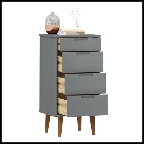 vidaXL Drawer Cabinet MOLDE Brown 40x35x82 cm Solid Wood Pine