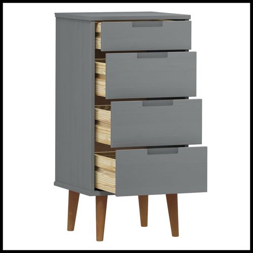 vidaXL Drawer Cabinet MOLDE Brown 40x35x82 cm Solid Wood Pine