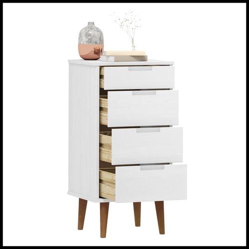 vidaXL Drawer Cabinet MOLDE Brown 40x35x82 cm Solid Wood Pine