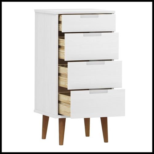 vidaXL Drawer Cabinet MOLDE Brown 40x35x82 cm Solid Wood Pine