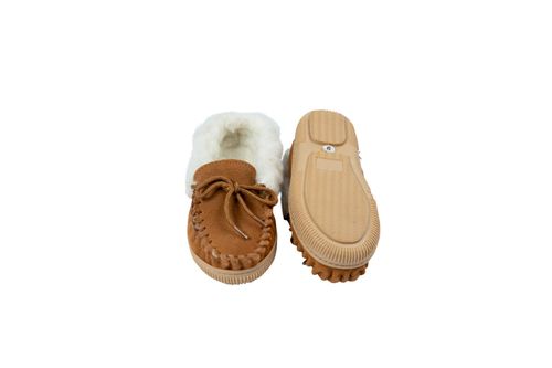 Nordvek Childrens Suede Moccasin Slippers - Rubber Sole - 435-100