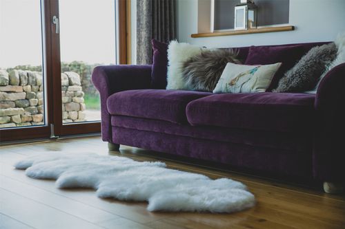 Nordvek Double Sheepskin Rug - 2 Pelts Sewn End To End - Natural