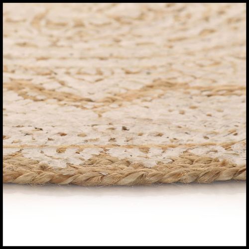 vidaXL Area Rug Braided Jute Printed 180 cm Round