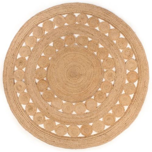 vidaXL Area Rug Braided Design Jute 180 cm Round