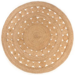 vidaXL Area Rug Braided Design Jute 180 cm Round