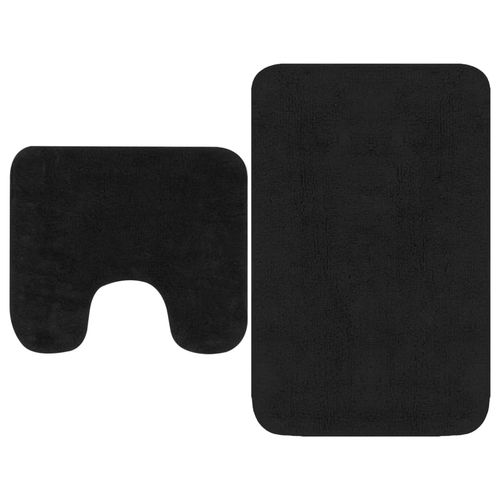 vidaXL Bathroom Mat Set 2 Pieces Fabric Anthracite - anthracite
