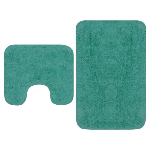 vidaXL Bathroom Mat Set 2 Pieces Fabric Anthracite - turquoise
