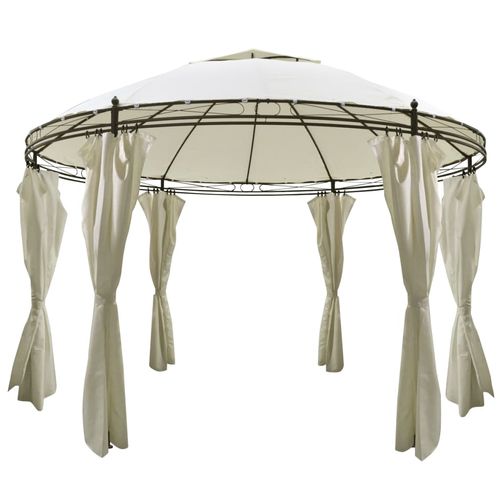 vidaXL Gazebo with Curtains Round 3.5x2.7 m Anthracite