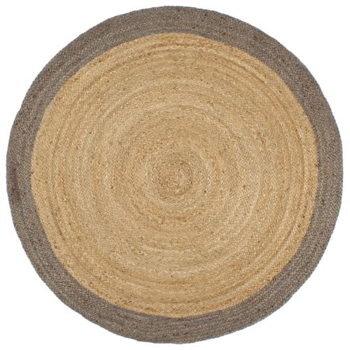 vidaXL Handmade Rug Jute with Grey Border 90 cm