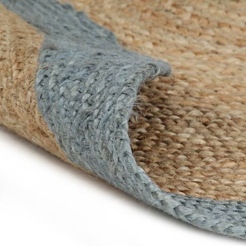 vidaXL Handmade Rug Jute with Grey Border 90 cm