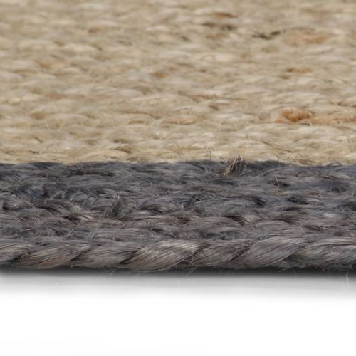 vidaXL Handmade Rug Jute with Grey Border 90 cm
