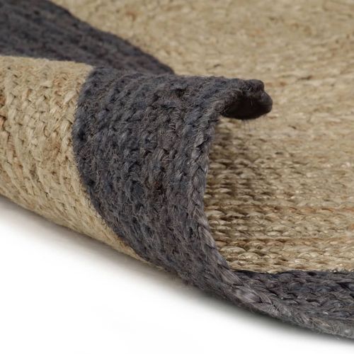 vidaXL Handmade Rug Jute with Grey Border 90 cm