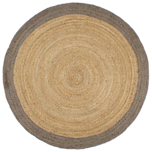 vidaXL Handmade Rug Jute with Grey Border 90 cm