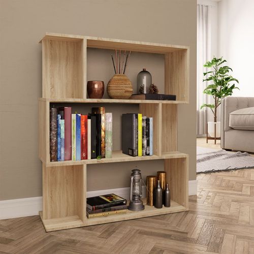 vidaXL Book Cabinet/Room Divider Smoked Oak 80x24x96cm Engineered Wood