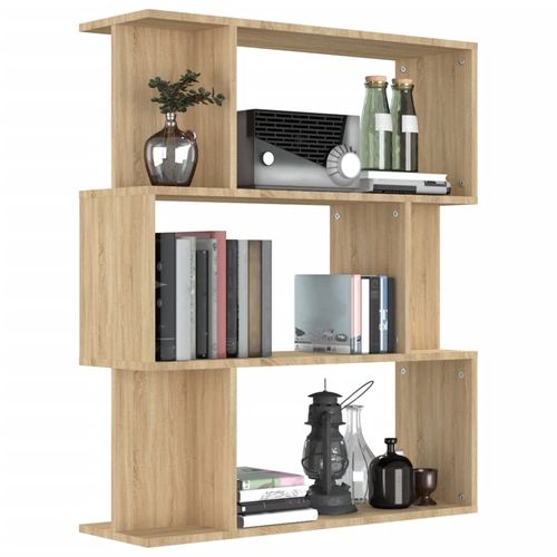 vidaXL Book Cabinet/Room Divider Smoked Oak 80x24x96cm Engineered Wood