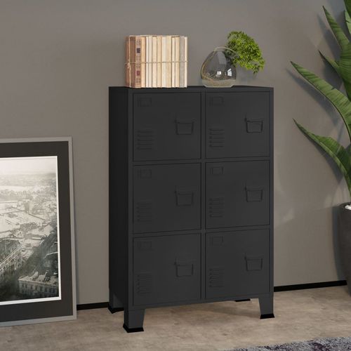 vidaXL Industrial Storage Chest White 75x40x80 cm Steel - black / 75 x 40 x 115 cm