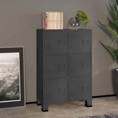 vidaXL Industrial Storage Chest White 75x40x80 cm Steel - anthracite / 75 x 40 x 115 cm