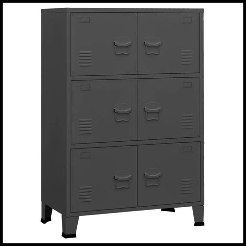 vidaXL Industrial Storage Chest White 75x40x80 cm Steel
