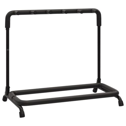 vidaXL Guitar Stand 7 Sections Black Steel - 74 x 41 x 66 cm