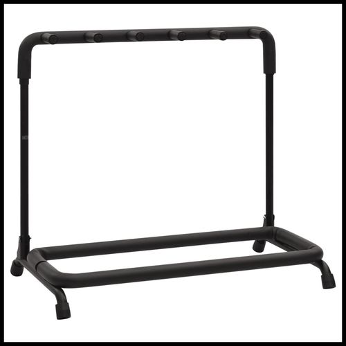 vidaXL Guitar Stand 7 Sections Black Steel