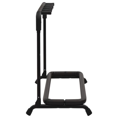 vidaXL Guitar Stand 7 Sections Black Steel