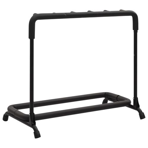 vidaXL Guitar Stand 7 Sections Black Steel