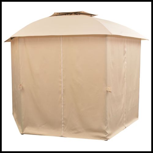 vidaXL Garden Marquee Pavilion Tent with Curtains Hexagonal 360x265 cm