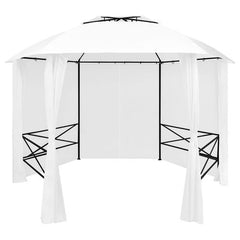 vidaXL Garden Marquee Pavilion Tent with Curtains Hexagonal 360x265 cm
