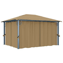 vidaXL Gazebo with Curtain 300x300 cm Cream Aluminium