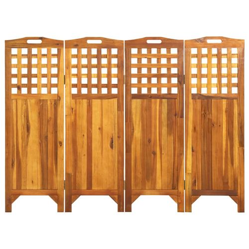 vidaXL 3-Panel Room Divider 121x2x120 cm Solid Acacia Wood