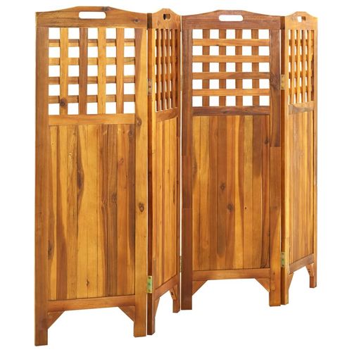 vidaXL 3-Panel Room Divider 121x2x120 cm Solid Acacia Wood