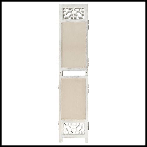 vidaXL 3-Panel Room Divider Cream 105x165 cm Fabric