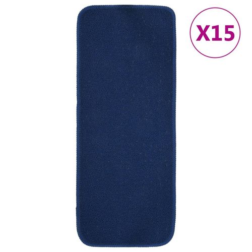vidaXL Anti Slip Stair Mats 15 pcs 60x25 cm Black Rectangular - blue / 60 x 25 cm