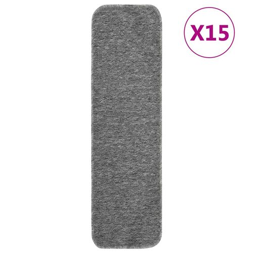 vidaXL Anti Slip Stair Mats 15 pcs 60x25 cm Black Rectangular