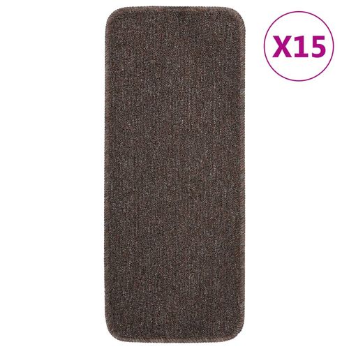 vidaXL Anti Slip Stair Mats 15 pcs 60x25 cm Black Rectangular