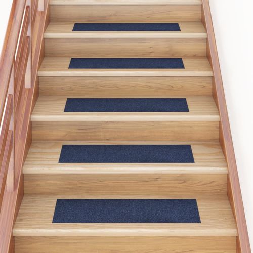 vidaXL Self-adhesive Stair Mats Rectangular 15 pcs 60x25 cm Light Brown - blue / 76 x 20 cm