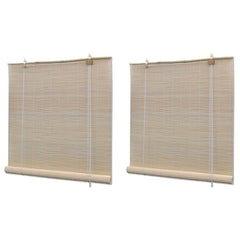 vidaXL Bamboo Roller Blinds 2 pcs 120x160 cm Natural