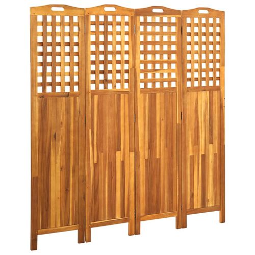 vidaXL 3-Panel Room Divider 121x2x120 cm Solid Acacia Wood - 161 x 2 x 170 cm