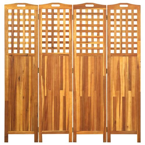vidaXL 3-Panel Room Divider 121x2x120 cm Solid Acacia Wood