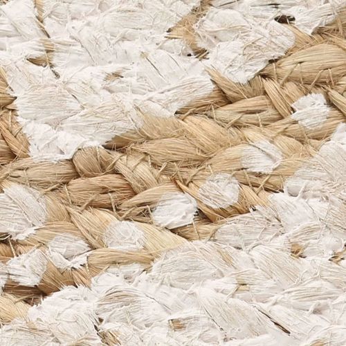 vidaXL Area Rug Braided Jute Printed 180 cm Round
