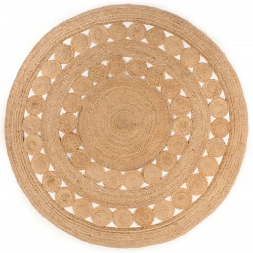 vidaXL Area Rug Braided Design Jute 180 cm Round - 180 cm