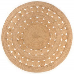 vidaXL Area Rug Braided Design Jute 180 cm Round - 180 cm