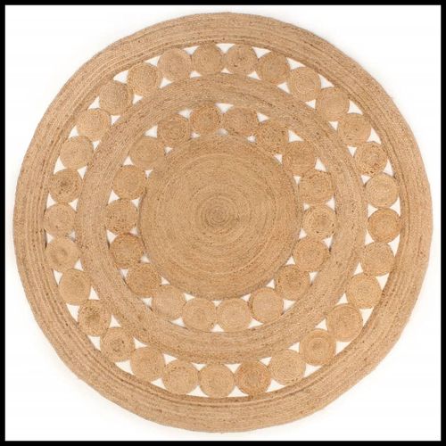 vidaXL Area Rug Braided Design Jute 180 cm Round