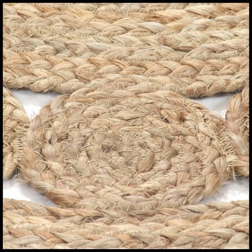 vidaXL Area Rug Braided Design Jute 180 cm Round